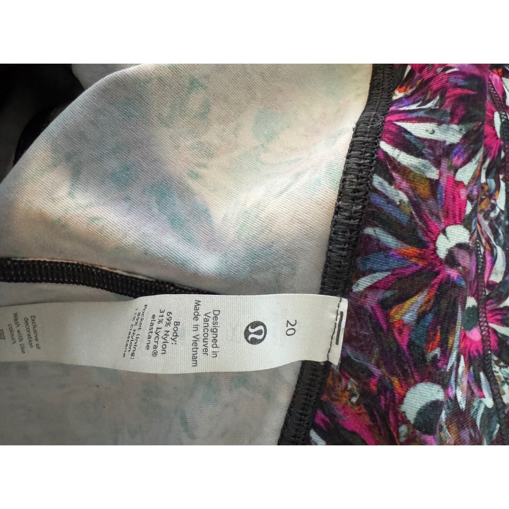 Lululemon Swift Speed High Rise Crop 21" Floral Electric Multi Leggings Size 20 - Picture 7 of 9